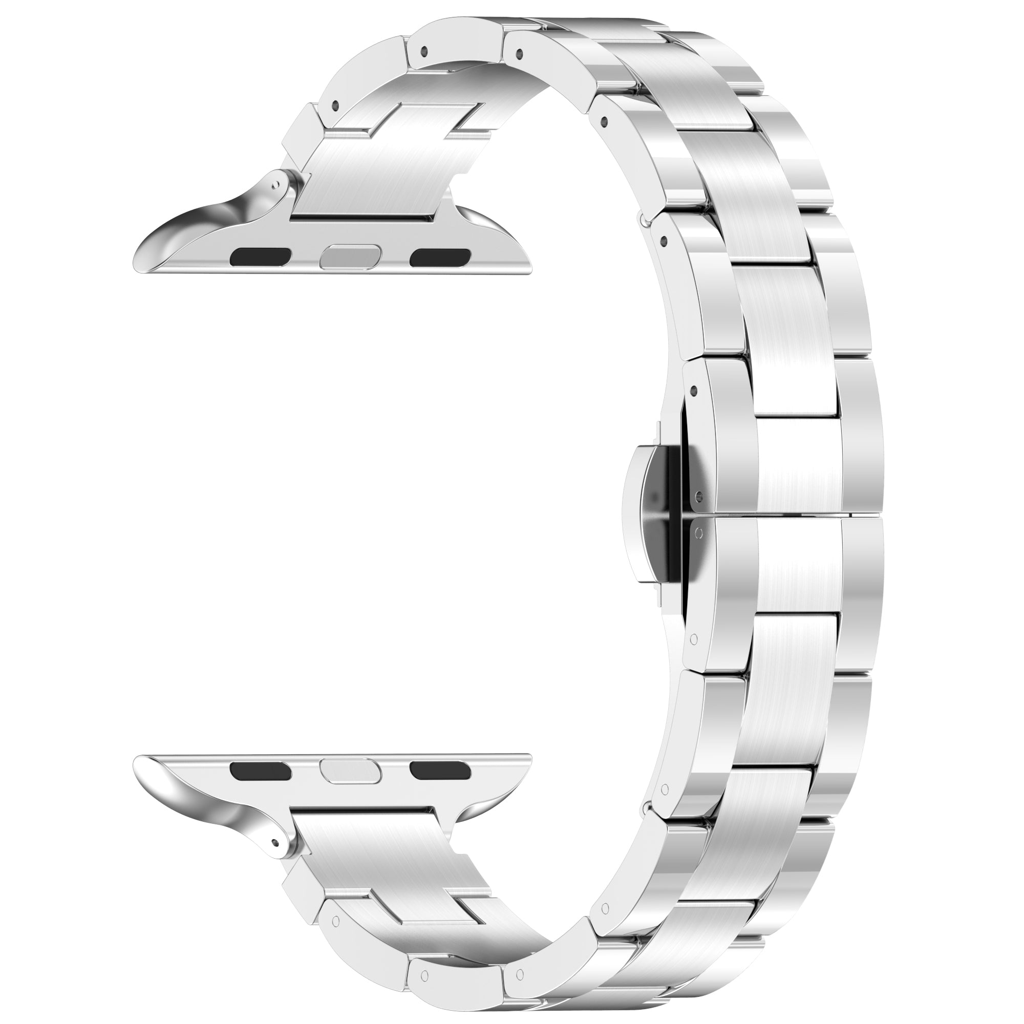 For Apple Watch Ultra 2 Ultra 49mm / Series 9 8 7 45mm / 6 5 4 SE (2023) SE (2022) SE 44mm / 3 2 1 42mm Metal Smart Watch Band - Silver 2 For Apple Watch Ultra 2 Ultra 49mm / Series 9 8 7 45mm / 6 5 4 SE (2023) SE (2022) SE 44mm / 3 2 1 42mm Metal Smart Watch Band - Silver 2
